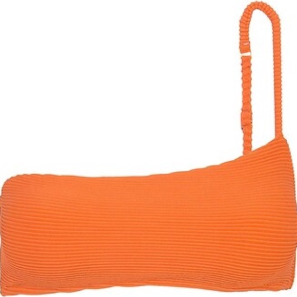 Orange Ribbed Bikini Top - Picture 3 of 7